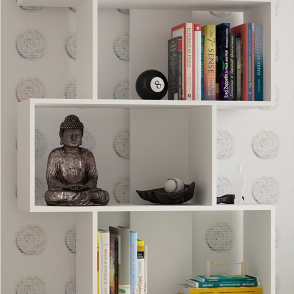 Elegant white bookcase.